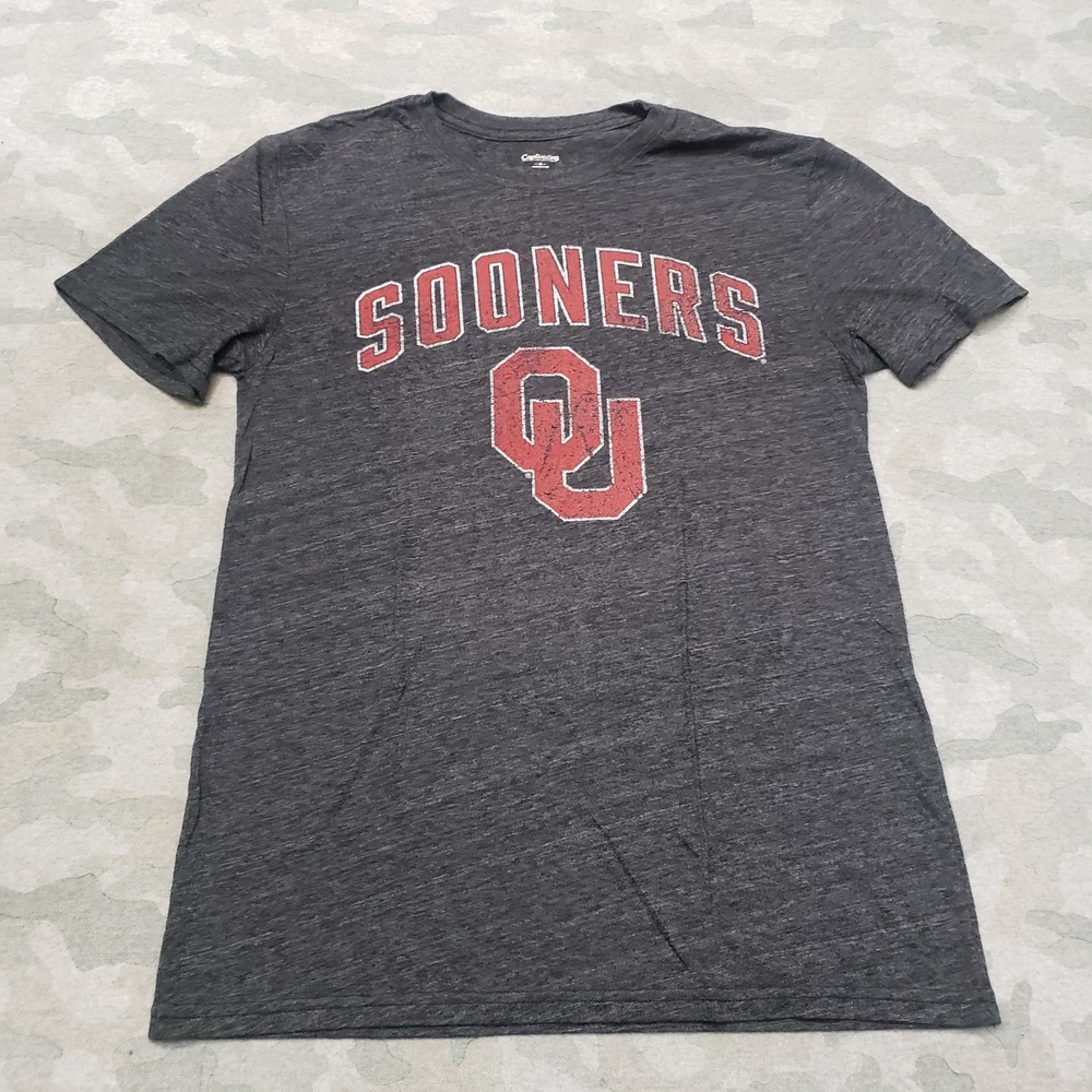 Oklahoma Sooners Shirt Mens Medium‎ Gray Captivating Apparel Short Sleeve